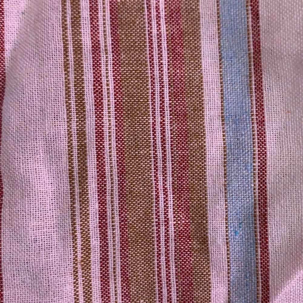 Cream Multicolor Stripe Crisscross Back Button Strap Dress NEW - Picture 13 of 16
